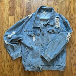 Falmer Heritage Light Blue Distressed Denim Jacket Sz M